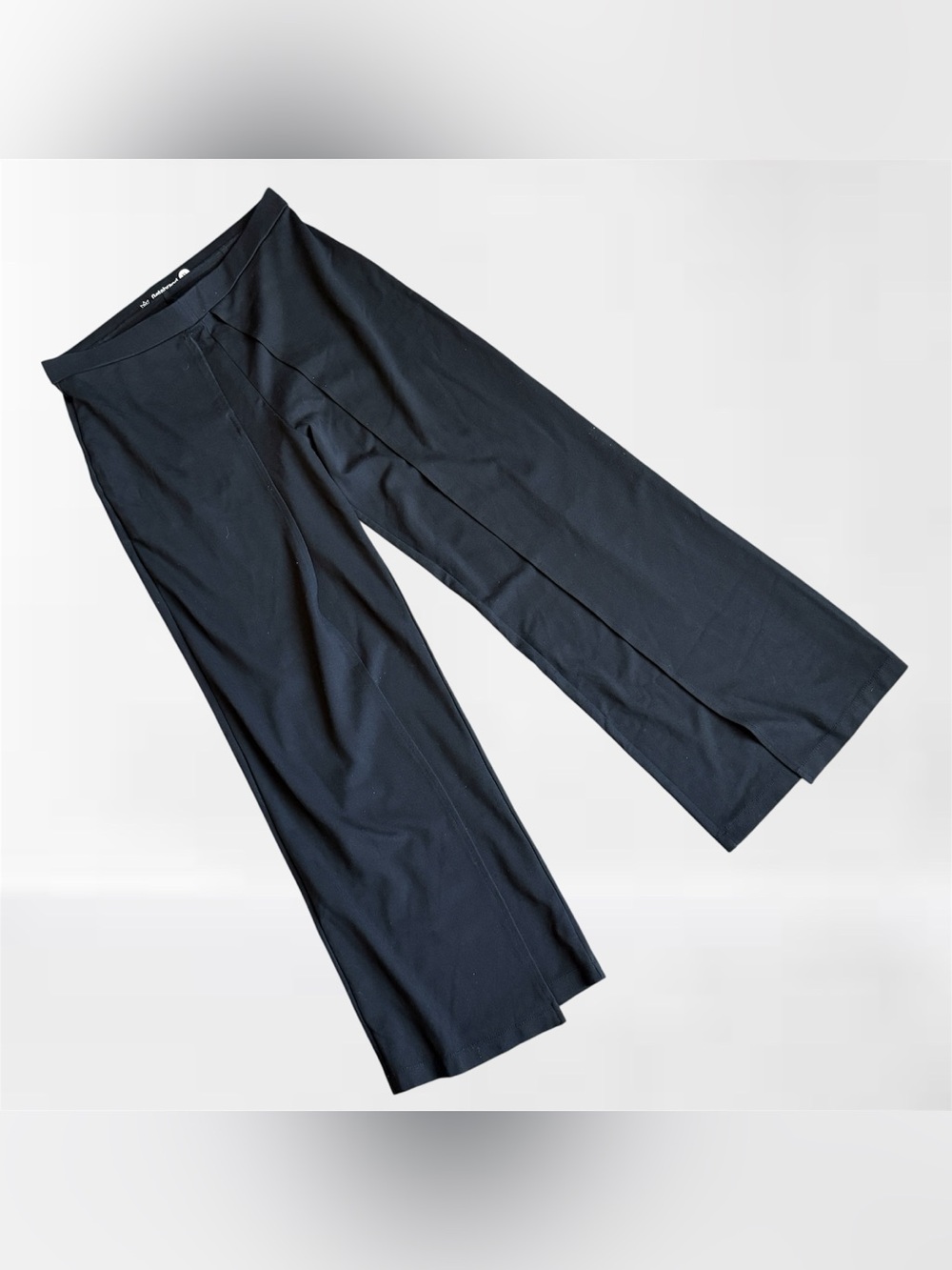 Betabrand Wrap-Front Dress Pant Yoga Pant Wide Leg Black XL